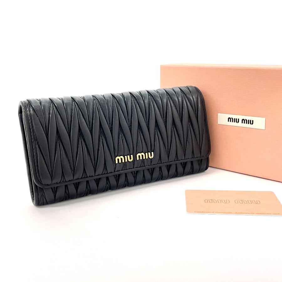 miu miu（ミュウミュウ） 長財布 5MH109 マテラッセ レザー ブラック