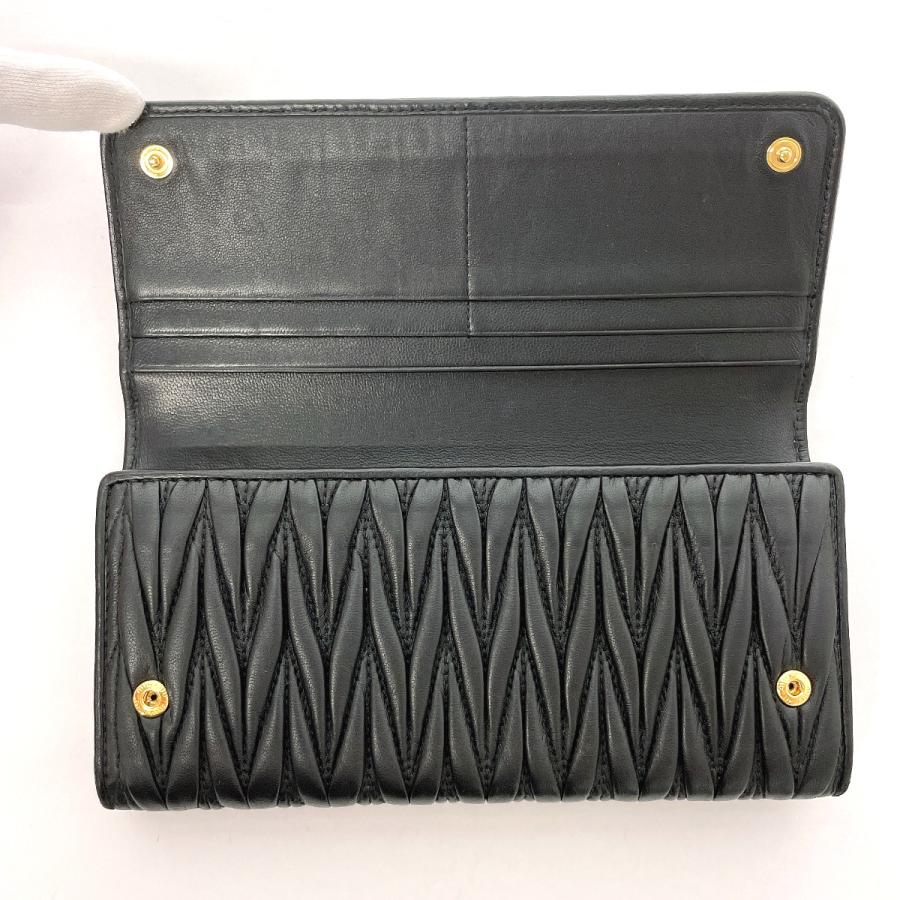 miu miu（ミュウミュウ） 長財布 5MH109 マテラッセ レザー ブラック