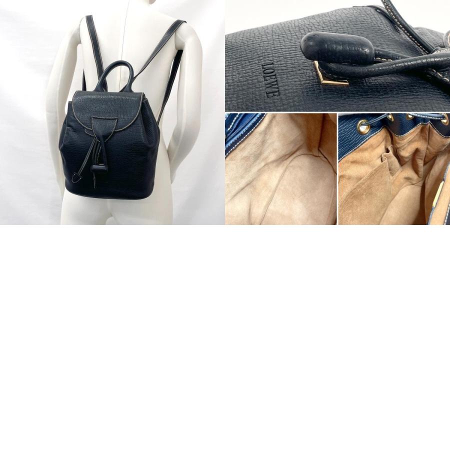 LOEWE ロエベ リュック・デイパック レザー ネイビー ゴールド LOEWE ロエベ リュック・デイパック レザー ネイビー ゴールド