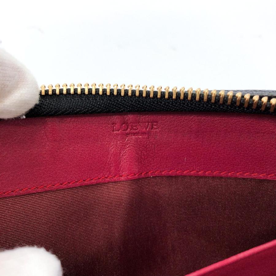 LOEWE ロエベ 長財布 ラウンドジップ レザー ブラック ゴールド金具
