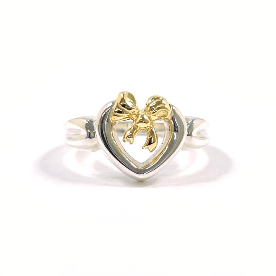 ティファニー　TIFFANY　ハートリボン　リング　指輪　シルバー　ゴールド TIFFANY&Co.（ティファニー） 8.5号 リング・指輪 ハート リボン