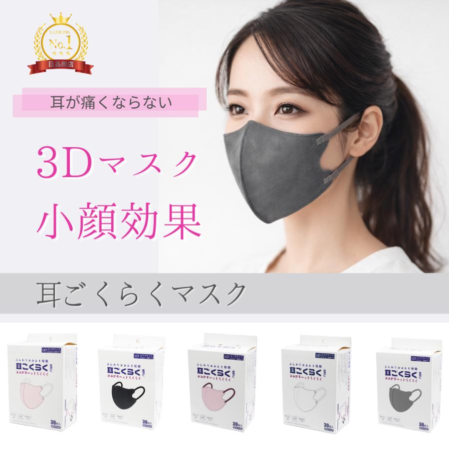 SAIROFI（サイロフィ） 【ふんわり耳紐】3D立体マスク30枚｜耳らく・小