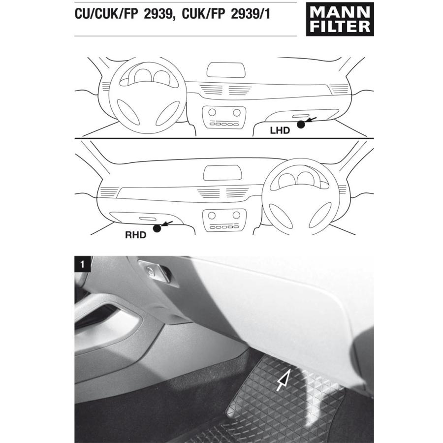 エアコンフィルター フォルクスワーゲン ティグアン トゥーラン 5N1 5N2 右ハンドル ウイルス 抗菌 脱臭 約12分交換 FP2939/1｜jpitshop｜02