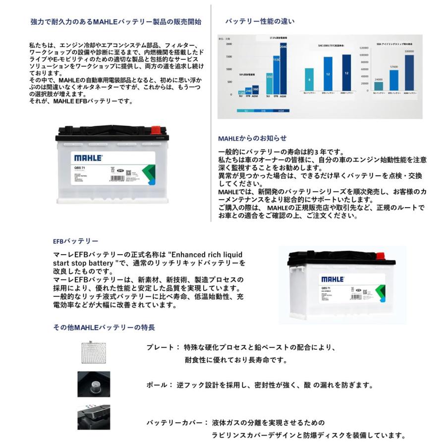 MAHLE マーレ EFB バッテリー L3(LN3) 70Ah 700CCA メンテナンスフリー 