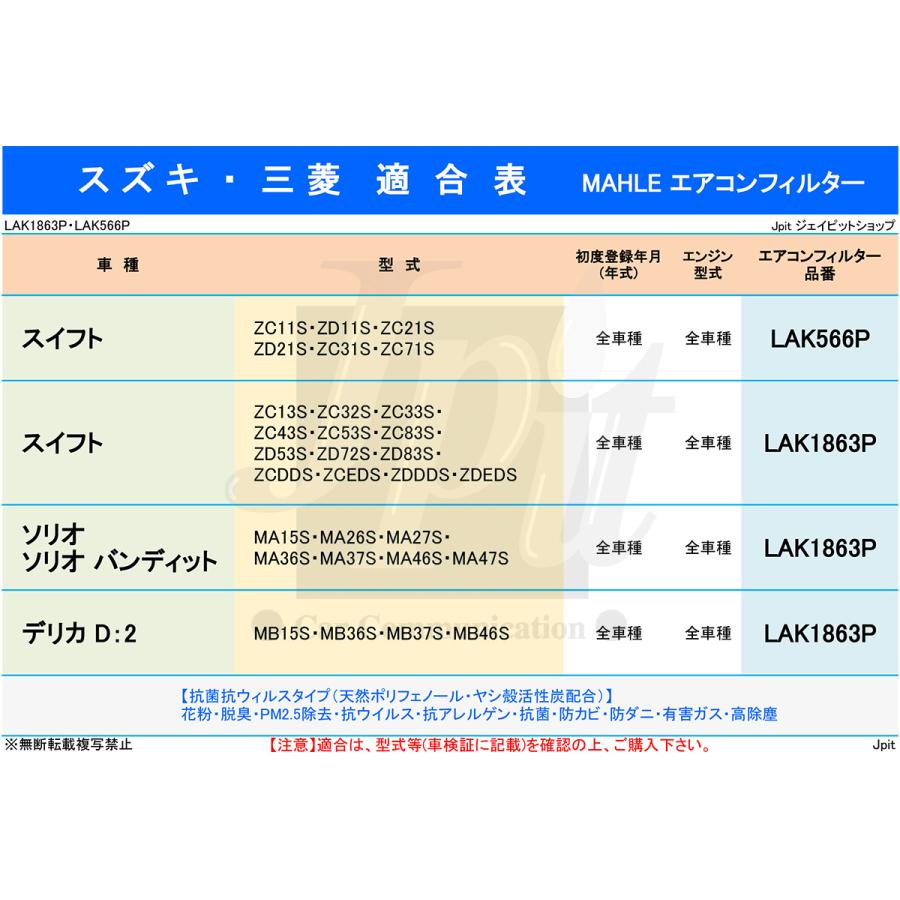 スズキ（SUZUKI） エアコンフィルター 抗菌 抗ウィルス スイフト