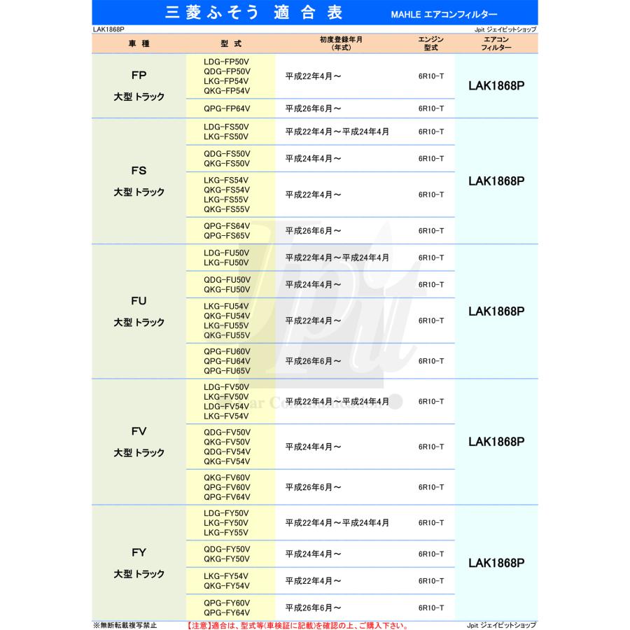 三菱ふそう スーパーグレート エアコンフィルター 抗菌 抗
