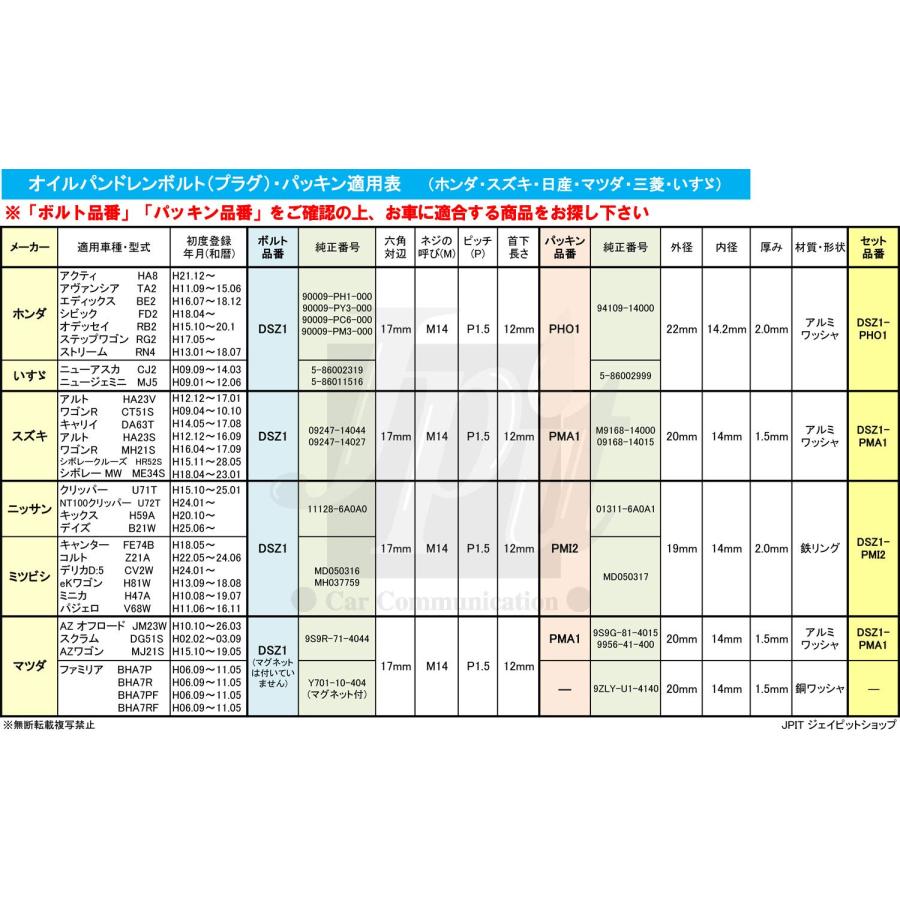 ホンダ（HONDA） 【パッキン5枚セット】 イスズ用 ドレンパッキン