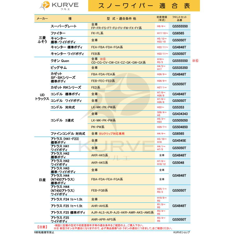 UDトラックス 【取付仕様違い特価】スノーワイパー 雪用ワイパー ×2台