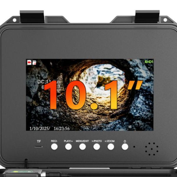 プロ用 下水道管カメラ 7mm×100m 10.1インチ 1080P DVR 自動水平調整 512Hzトランスミッター 配管検査 工業用スコープ |  | 01
