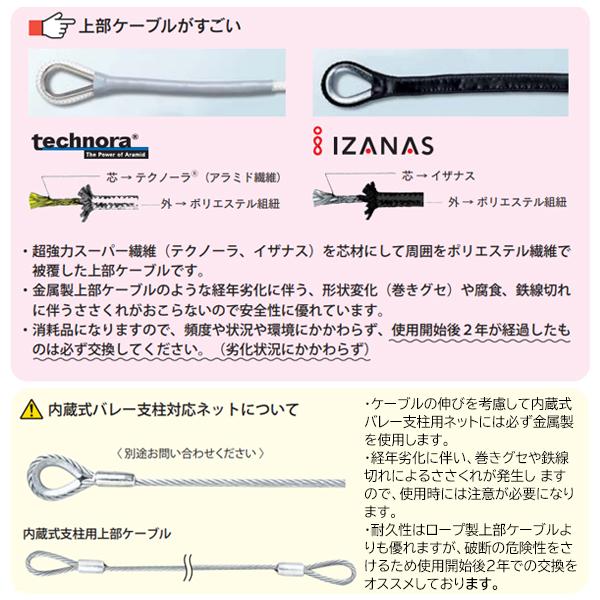 カネヤ 6人制バレーネットN-PE45DYH K-1194DY ＜2024NP＞｜jpn-sports｜02