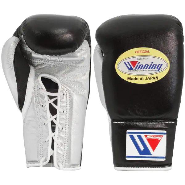 Winningウイニング ボクシンググローブ10oz紐式 白 MS-300 10オンス MS-300-BLKSLV1 ウイニング ボクシンググローブ ひも式