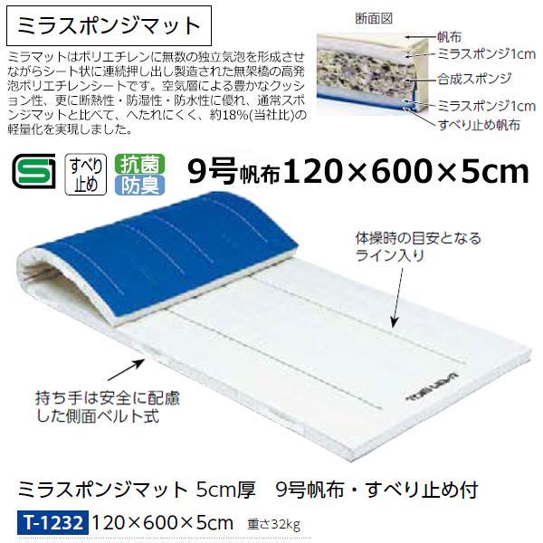 トーエイライト ミラスポンジマット5cm厚(9号帆布)・ノンスリップ 120×600×5cm (メーカー直送) T-1232 ＜2024NP＞｜jpn-sports｜02