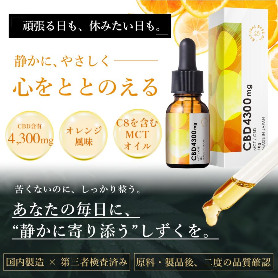 HEMP LEAD（ヘンプリード） CBDオイル 高濃度 4300mg 10g オレンジ