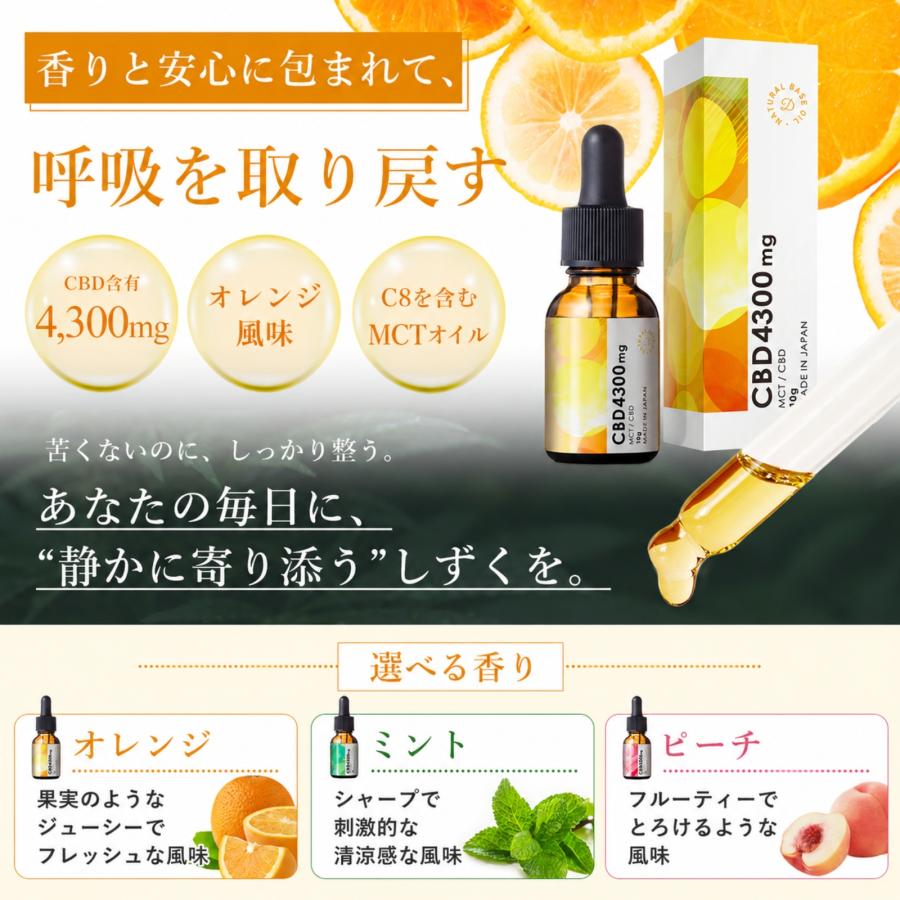 HEMP LEAD（ヘンプリード） CBDオイル 高濃度 4300mg 10g オレンジ