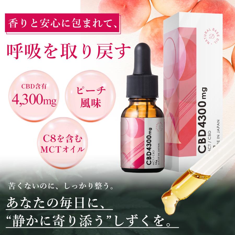HEMP LEAD（ヘンプリード） CBDオイル 高濃度 4300mg 10g ピーチ