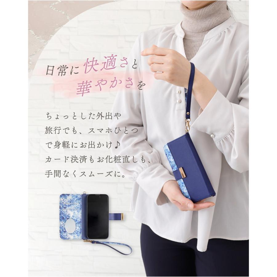 iPhone17 iPhone16e ケース 手帳型 花柄 ストラップ付き iPhone16