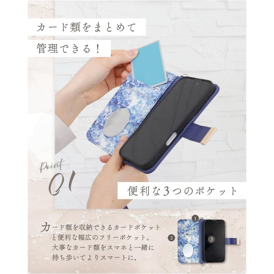 iPhone17 iPhone16e ケース 手帳型 花柄 ストラップ付き iPhone16
