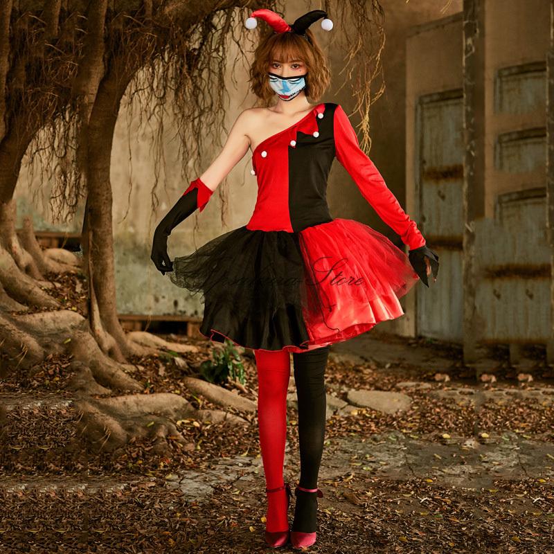 大人のハロウィン衣装osplay赤と黒のピエロ映画のヒーローキャラクター紅白パッチワークのポンポンスカートのパフォーマンス衣装パーティー演劇 舞台着 wsj12 Jpsakura Store 通販 Yahoo ショッピング