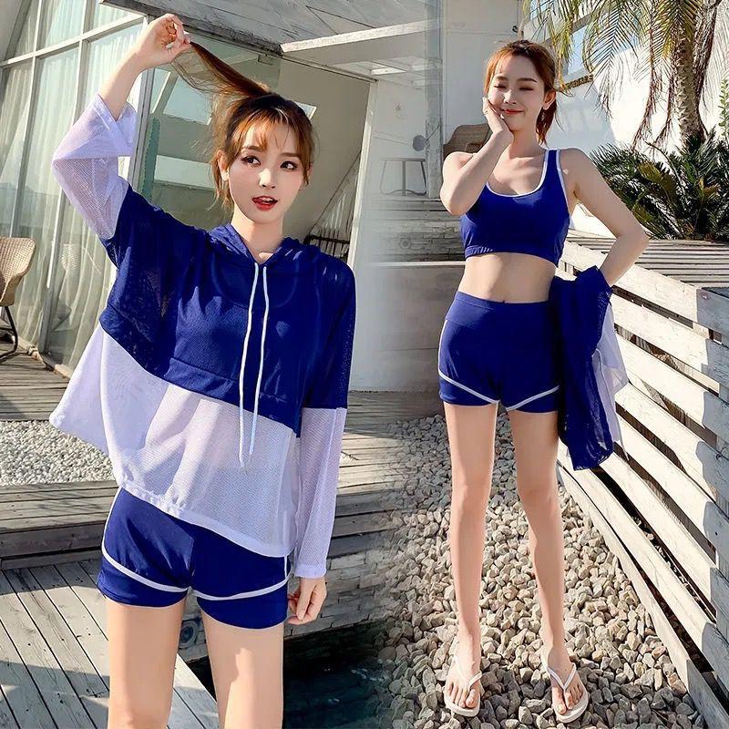 控えめ ファッション体型カバー 水着 レディース Tシャツ 水着 中学生 高校生 10代 スポーティー 体型カバー 3点セット 学生 少女 小胸にもぴったり 夏 韓国 :45kz84:JPSakura Store 通販 水着 レディース Tシャツ