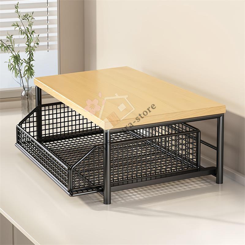 引き出し式デスクトップ キッチン 収納ラック 野菜かご キッチン