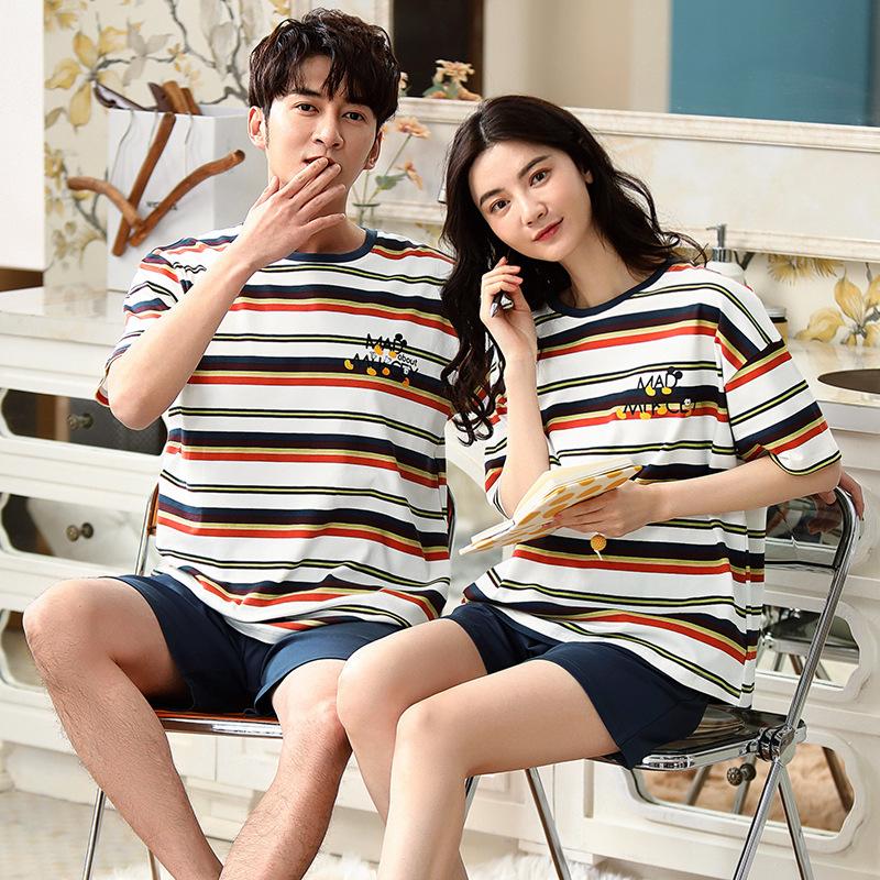 パジャマ 夏 レディース メンズ ペアルック 半袖 ルームウェア 綿 カップル 恋人 お揃い 可愛い 部屋着 上下セット ペアパジャマ ギフト 寝巻き 部屋着 Jjfn17 Jpsakura Store 通販 Yahoo ショッピング