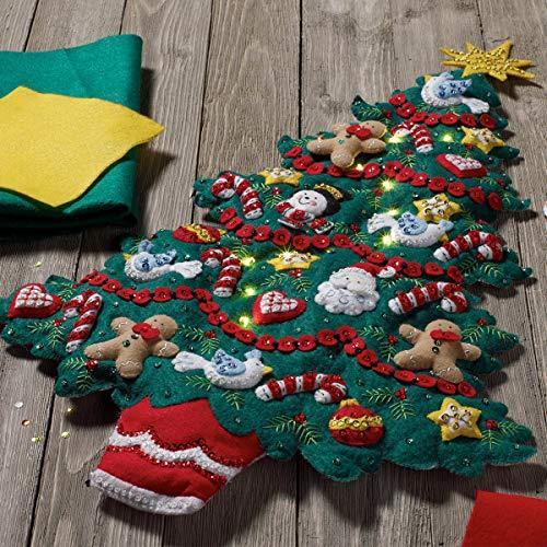 Merry & Bright Christmas Tree Wall Hanging Felt Applique Kit-38cm x 80cm |  | 01