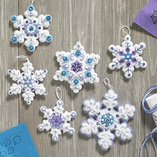(Sparkle Snowflake) - Bucilla Ornament Kit  10cm x 10cm Set of 6 |  | 01