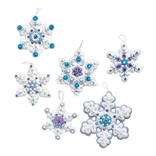 (Sparkle Snowflake) - Bucilla Ornament Kit  10cm x 10cm Set of 6 |  | 02