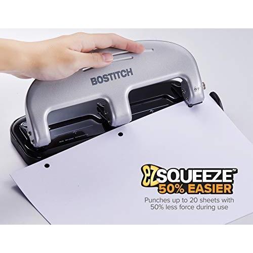 Three-Hole Punch  20 Sheet Capacity  Black/Silver () |  | 01