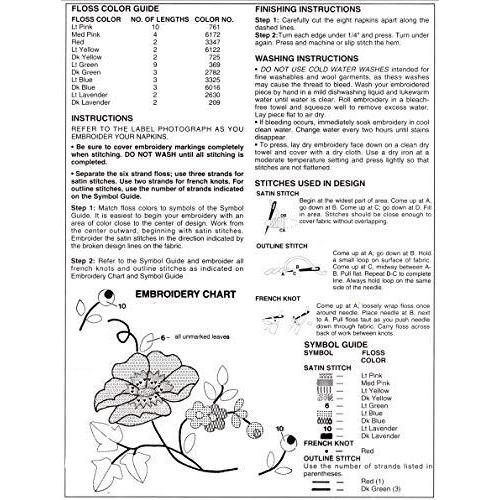 Bucilla-エレガントなフローラルナプキン-刻印刺繍キット40715 |  | 02