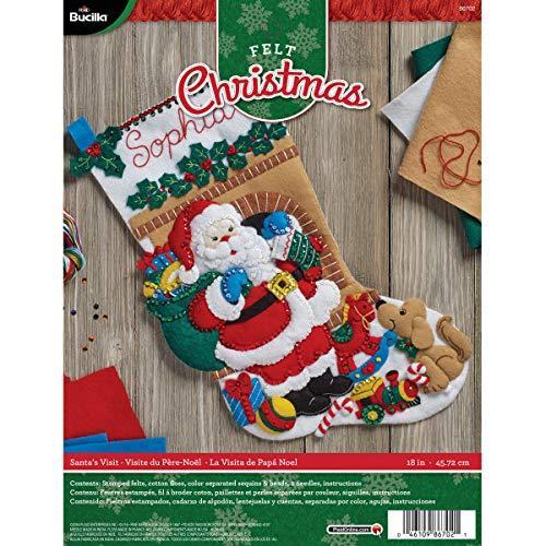 Bucilla 86702 Santa's Visit Stocking Felt Applique Kit  Multi-colour | 