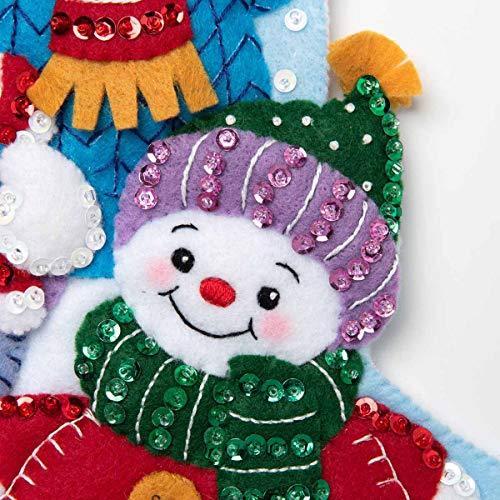 Bucilla 89232E フェルトアップリケ クリスマスストッキングキット 18インチ スノーファミリーポートレート |  | 02