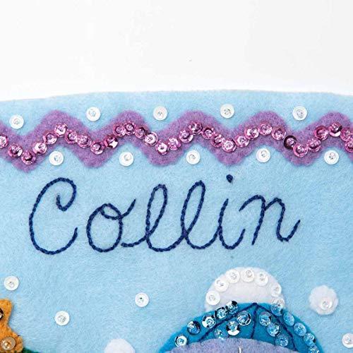 Bucilla 89232E フェルトアップリケ クリスマスストッキングキット 18インチ スノーファミリーポートレート |  | 03