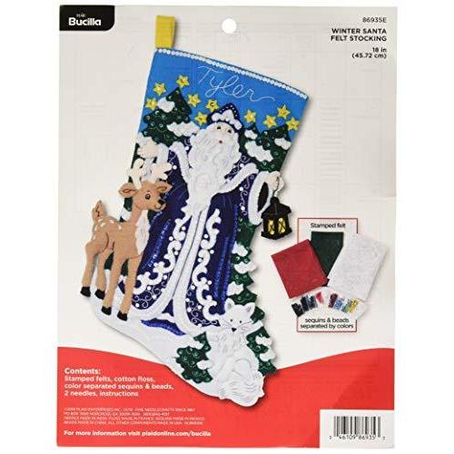 Bucilla Felt Stocking Applique Kit 18 Long-Winter Santa -86935E | 
