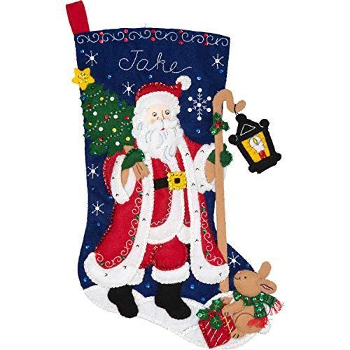 Bucilla Felt Stocking Applique Kit 18 Long-Santa With Lantern -86903E |  | 01
