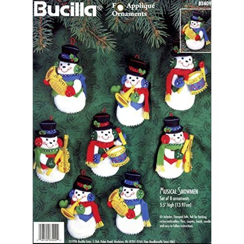 Bucilla Musical Snowmen フェルトアップリケオーナメントキット 83409｜jpselect