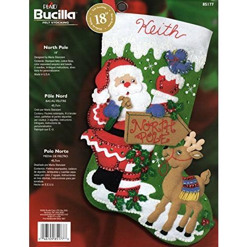 Bucilla North Pole フェルトアップリケストッキングキット 85177 | 