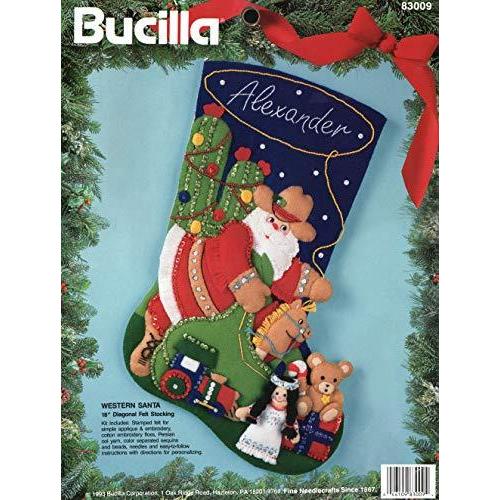 Bucilla - ウェスタンサンタ - フェルトアップリケストッキングキット 83009 | 