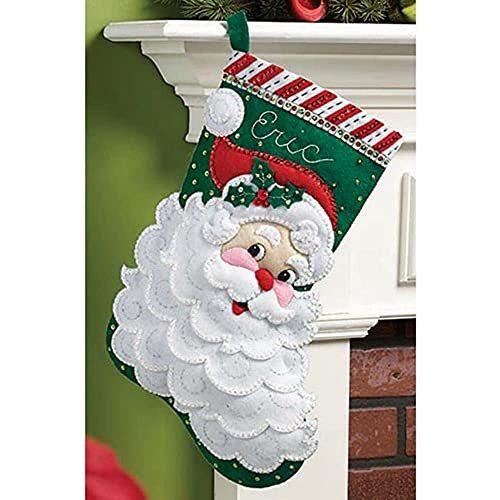 Bucilla Jolly Saint Nick Stocking Felt Applique Kit-18-inch Long by Buci |  | 01