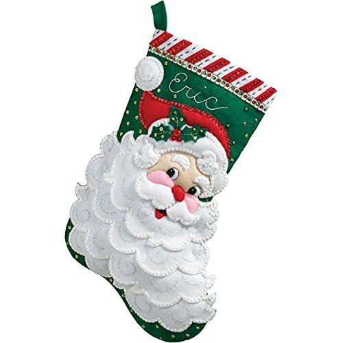 Bucilla Jolly Saint Nick Stocking Felt Applique Kit-18-inch Long by Buci |  | 05