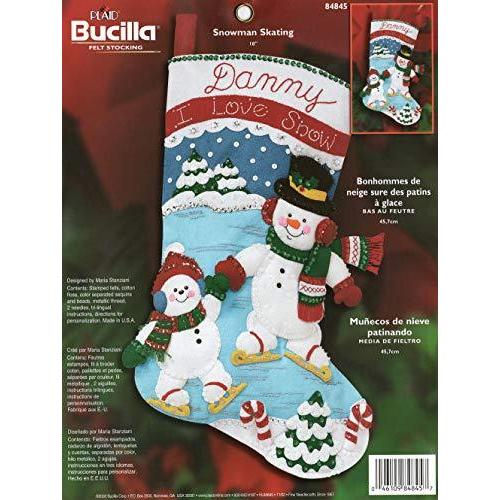 Bucilla - 雪だるまスケート - フェルトアップリケストッキングキット 84845 | 