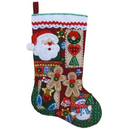 Bucillaクリスマスパッチワークフェルトストッキングキット18? |  | 01