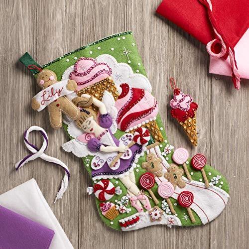 Bucilla 46cm Christmas Stocking Felt Applique Kit  86714 Sugarland Fairy |  | 02