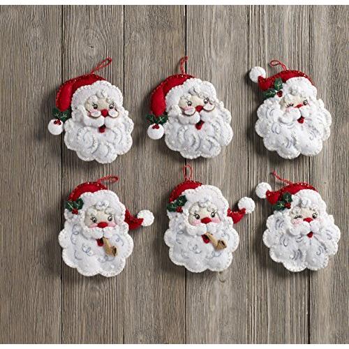 Bucilla Felt Ornaments Applique Kit 4.5X6 Set of 6-Santa |  | 03
