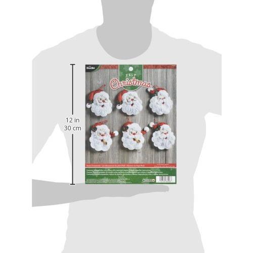 Bucilla Felt Ornaments Applique Kit 4.5X6 Set of 6-Santa |  | 07