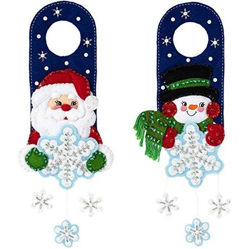 Bucilla Felt Door Hanger Applique Kit Set Of 2-Snowflake -86985E |  | 01