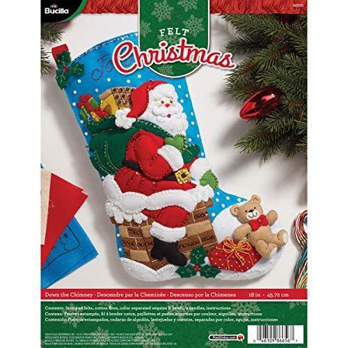 Bucilla 18-Inch Christmas Stocking Felt Applique Kit  86656 Down The Chi | 