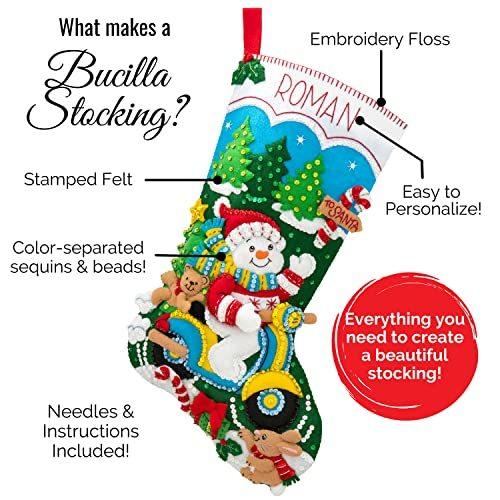 Bucilla 18-Inch Christmas Stocking Felt Applique Kit  86656 Down The Chi |  | 02