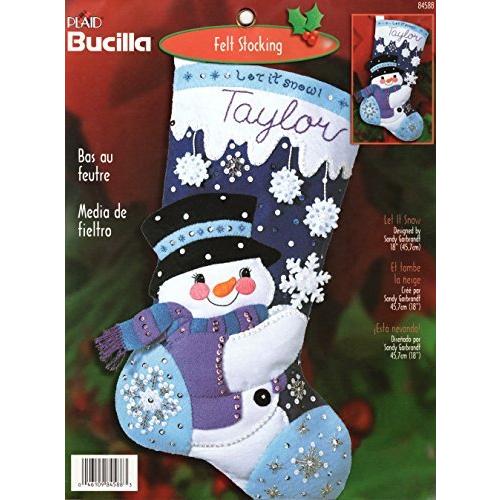 Bucilla Let It Snowフェルトアップリケストッキングキット 84588 | 