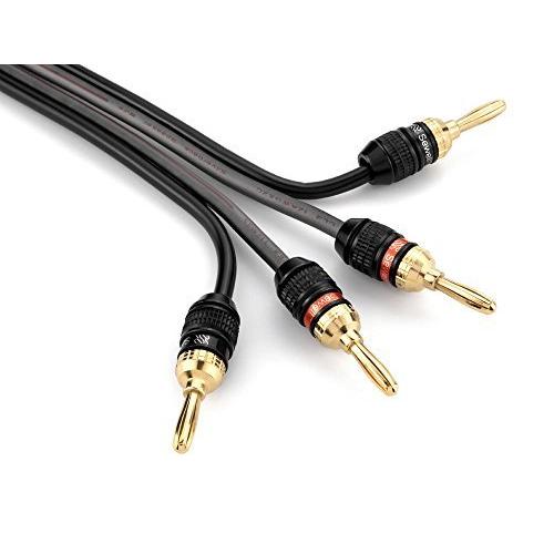 スピーカーワイヤー バナナプラグ付き 25フィート 高ストランド数 12AWG 純銅 OFC 【GuangDa】
